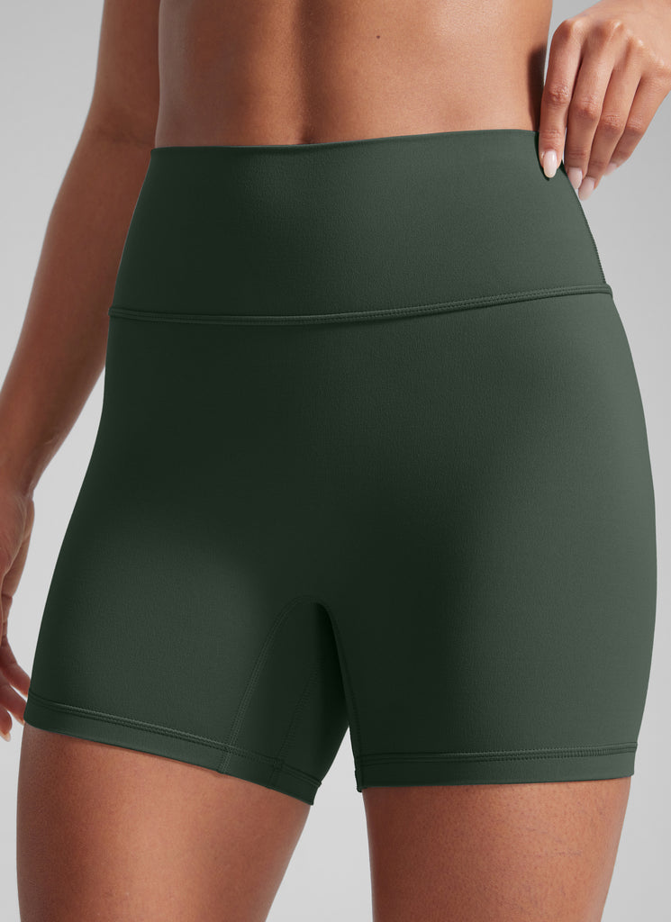 CRZ YOGA Womens Butterlift Scrunch Butt Atheletic Workout Biker Shorts Crater Green