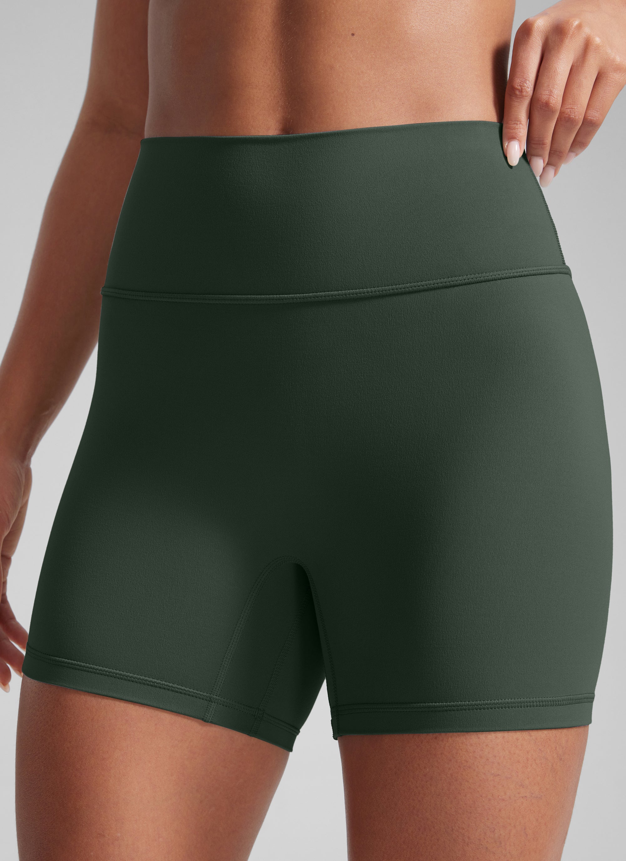 CRZ YOGA Womens Butterlift Scrunch Butt Atheletic Workout Biker Shorts Legend Green @model_info:C