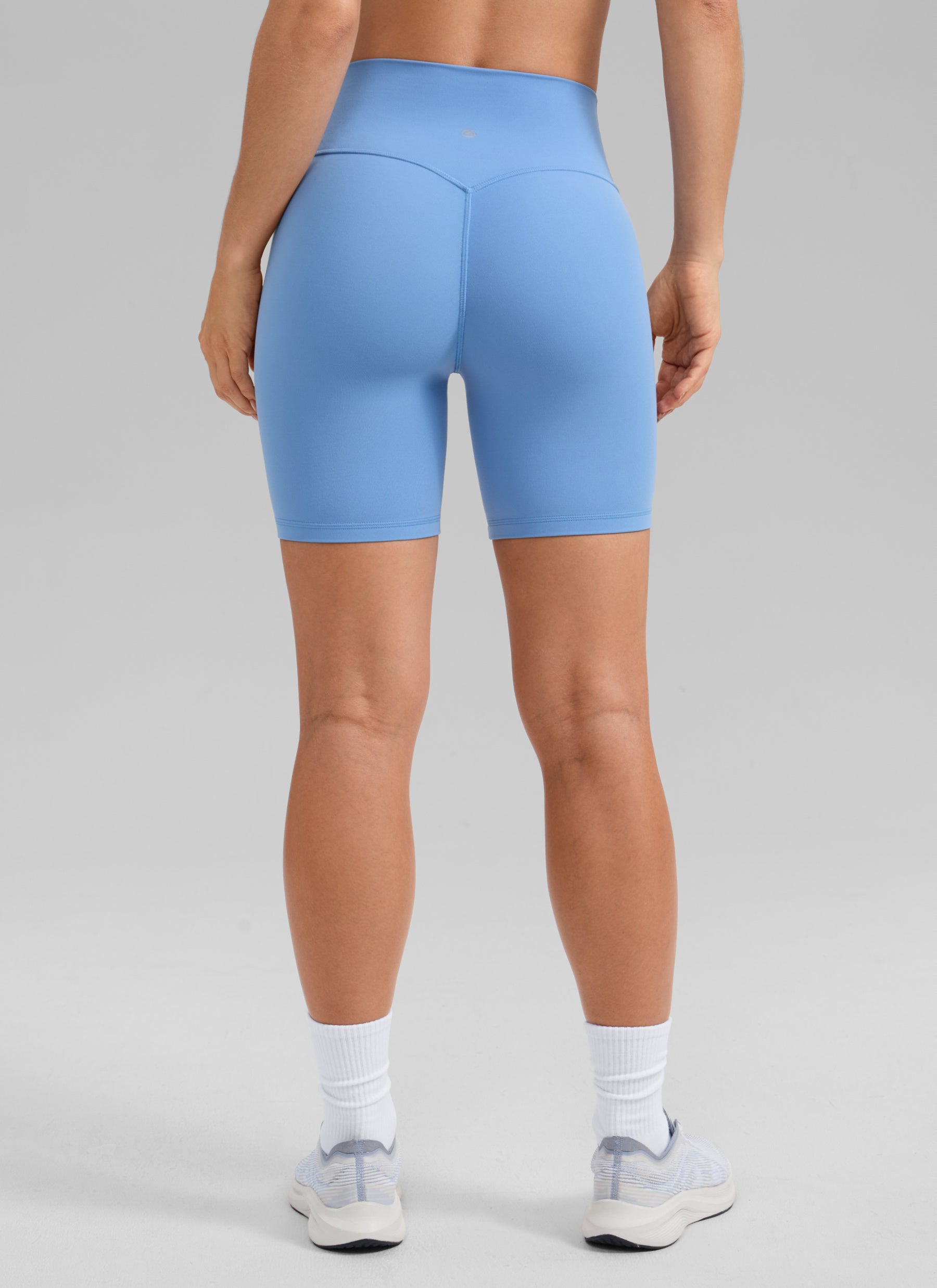 CRZ YOGA Butterlift Womens Scrunch Butt Biker Shorts 6'' No Front Seam Party Blue @model_info:A