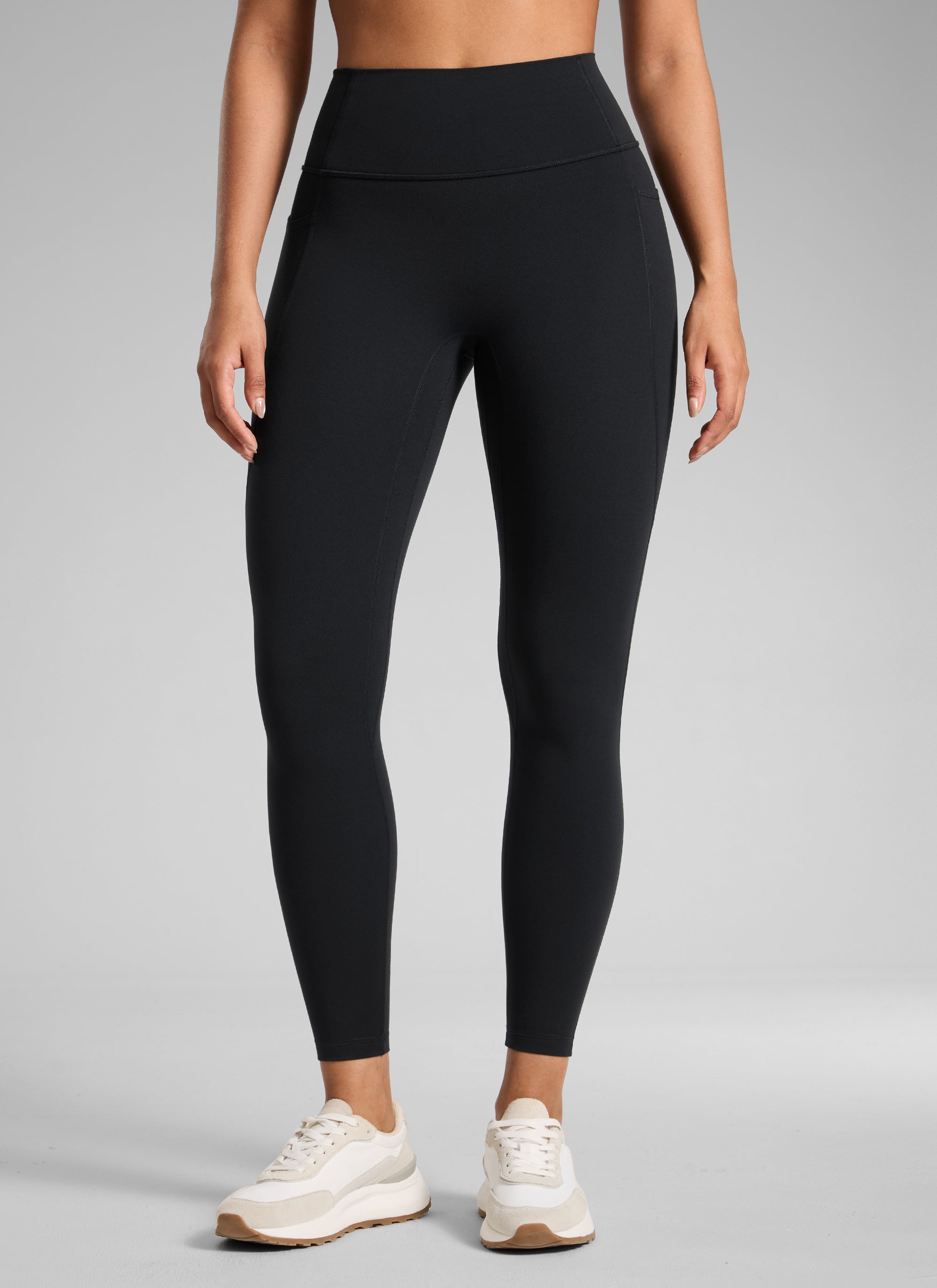CRZ YOGA Women's Butterlift High Rise No Front Seam Pocket Legging Black