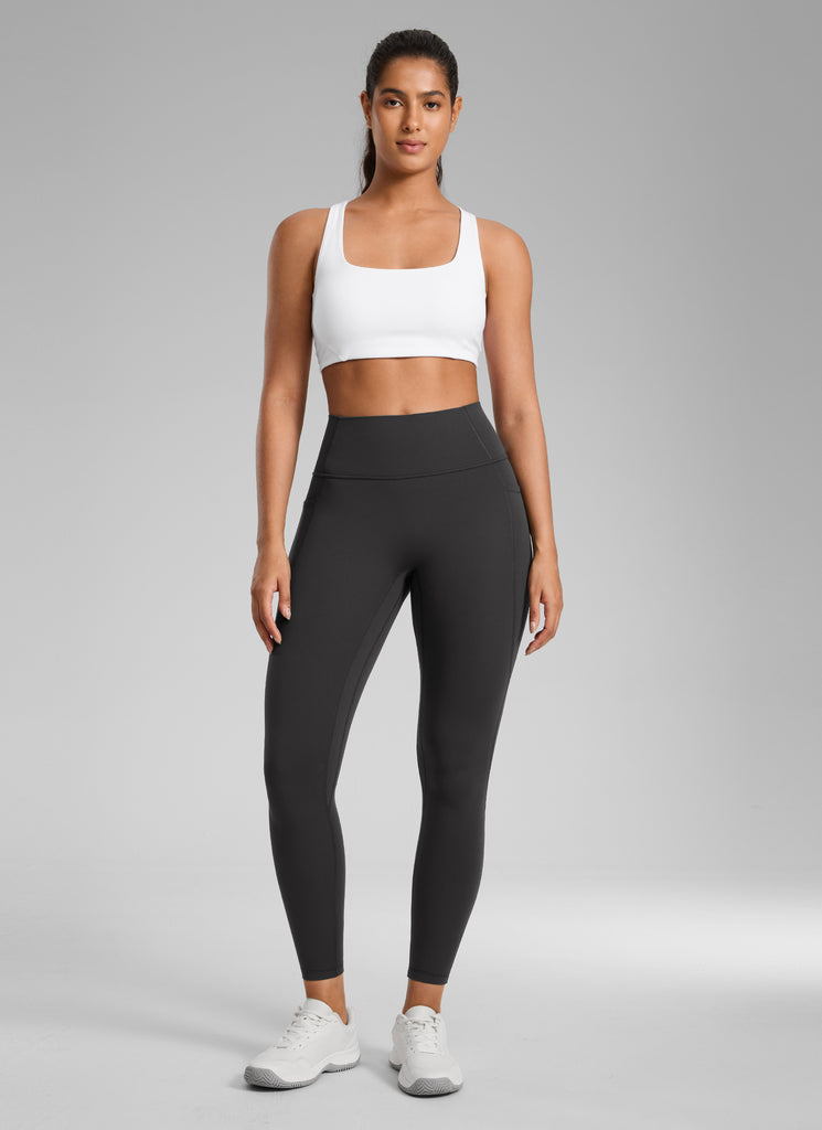 CRZ YOGA Women's Butterlift High Rise No Front Seam Pocket Legging Hot Fudge Brown