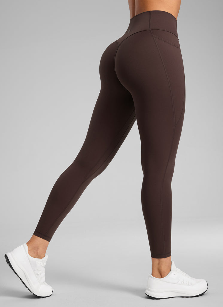 CRZ YOGA Women's Butterlift High Rise No Front Seam Pocket Legging Hot Fudge Brown