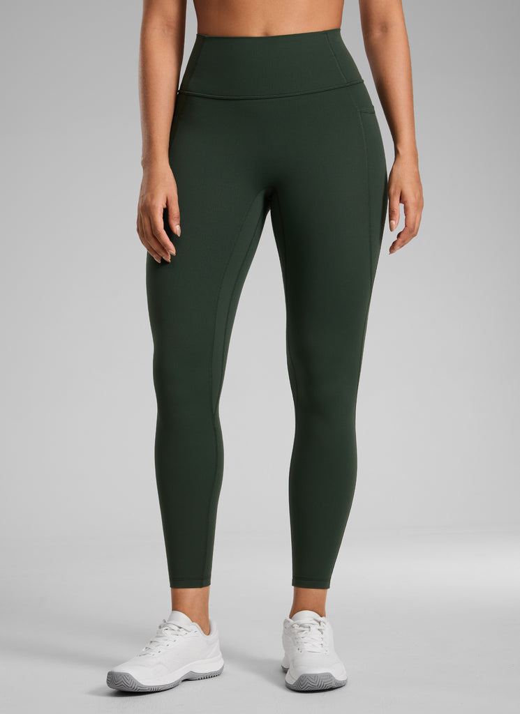 CRZ YOGA Women's Butterlift High Rise No Front Seam Pocket Legging Legend Green