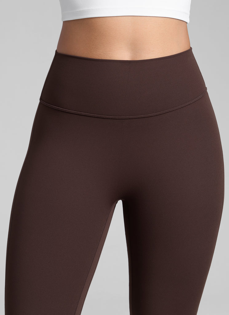 CRZ YOGA Women's Butterlift Hidden Scrunch Butt Flare Leggings 31" Hot Fudge Brown