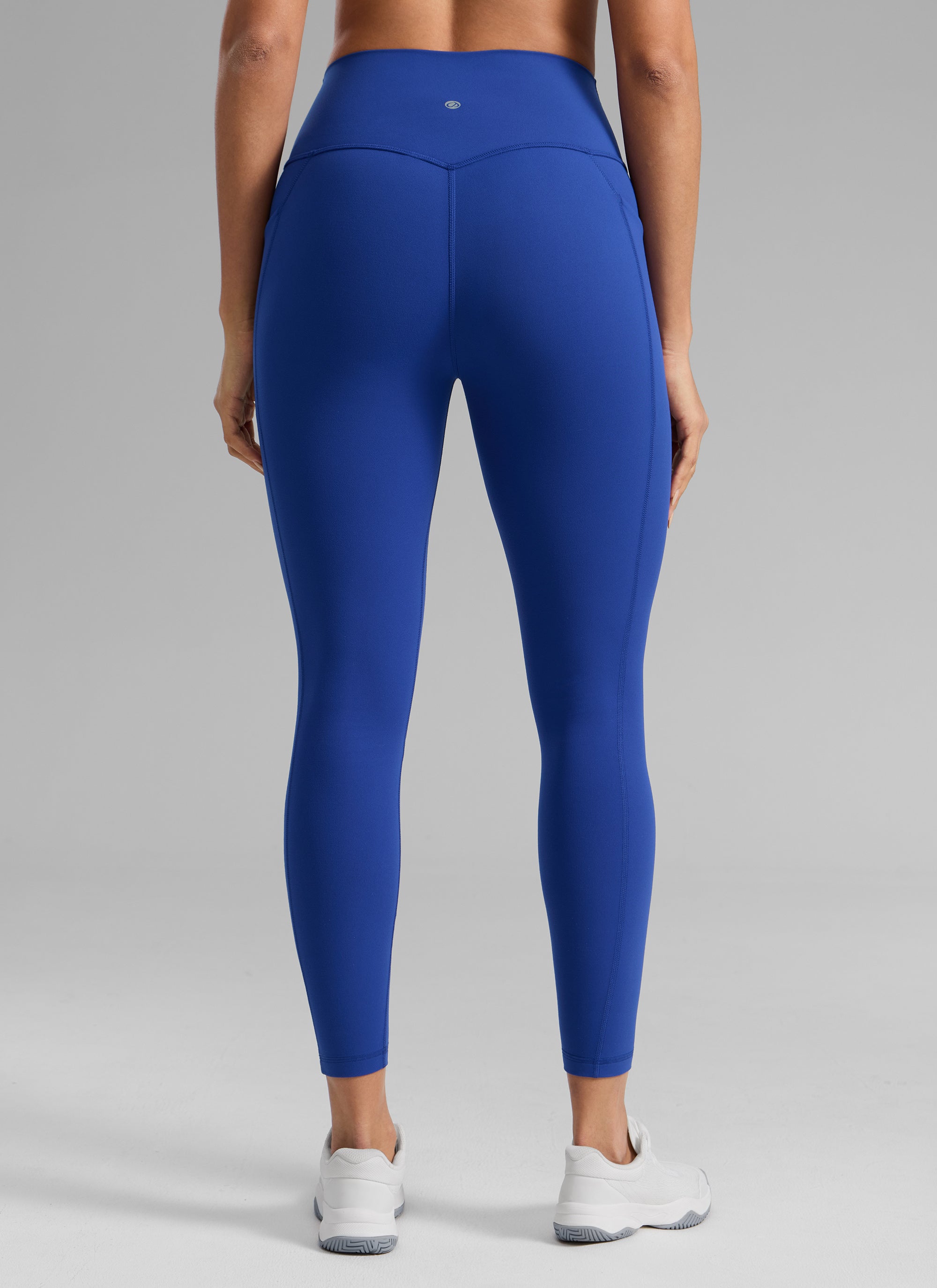 CRZ YOGA Women's Butterlift Workout High Rise Pocket Leggings 25'' Waves Blue @model_info:Dany