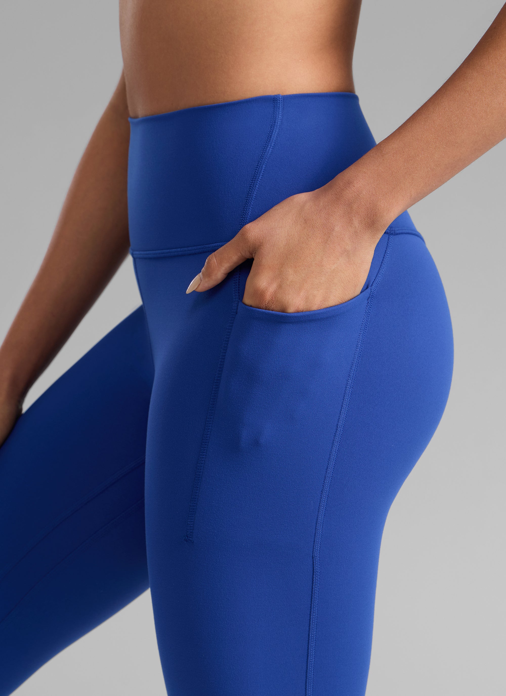 CRZ YOGA Women's Butterlift Workout High Rise Pocket Leggings 25'' Waves Blue