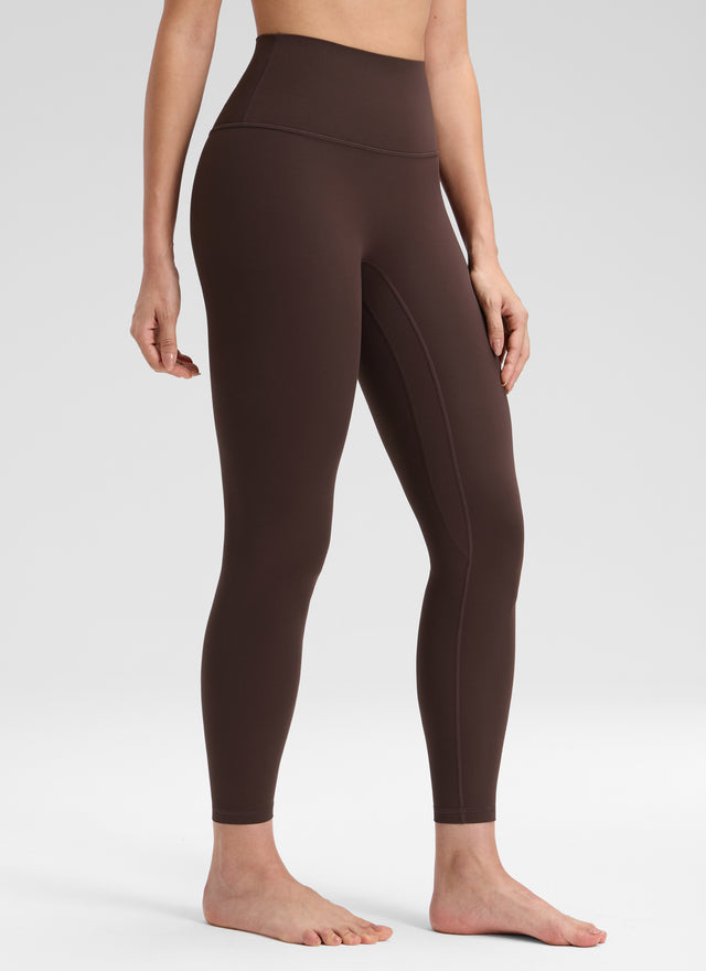 CRZ YOGA Women's Butterluxe Yoga High Rise No Front Seam Legging 25'' Hot Fudge Brown @model_info:Bruna