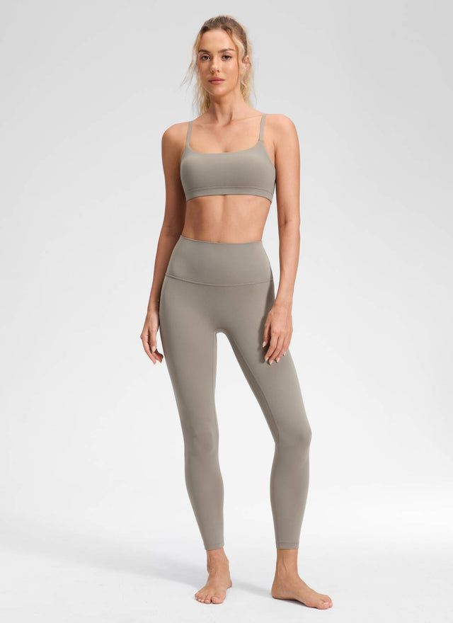 CRZ YOGA Women's Butterluxe Yoga High Rise No Front Seam Legging 25'' Warm Ash Grey