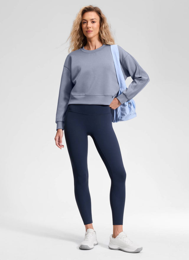 CRZ YOGA Women's Butterluxe Yoga High Rise No Front Seam Legging 25'' Club Blue @model_info:Anna
