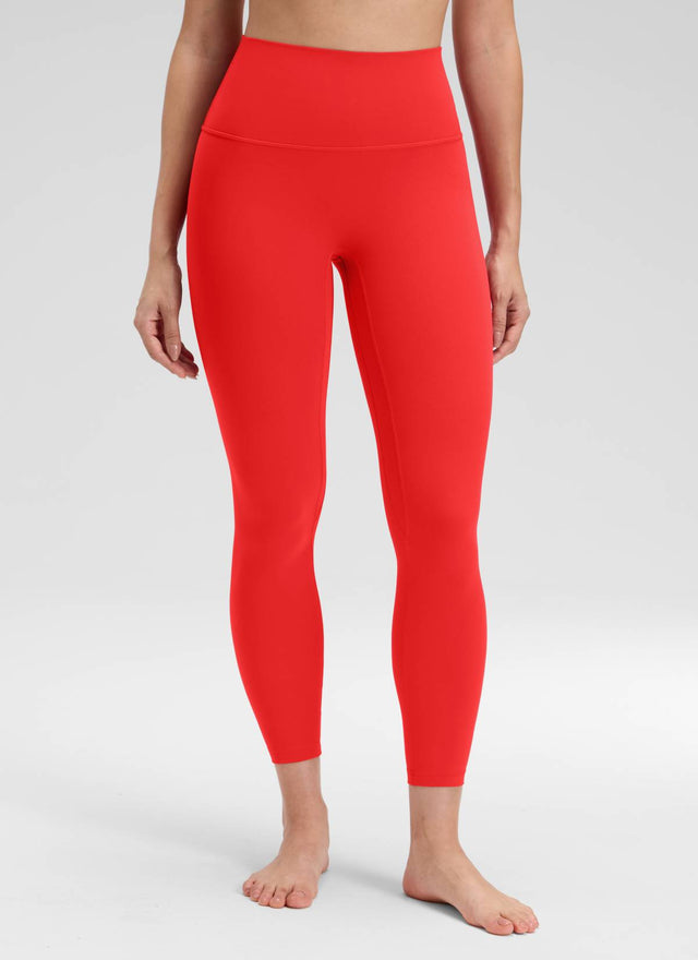 CRZ YOGA Women's Butterluxe Yoga High Rise No Front Seam Legging 25'' Deep Red @model_info:Bruna