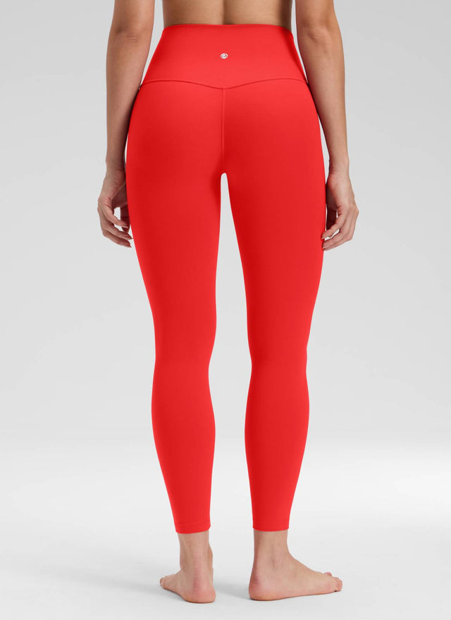 CRZ YOGA Women's Butterluxe Yoga High Rise No Front Seam Legging 25'' Deep Red @model_info:Bruna