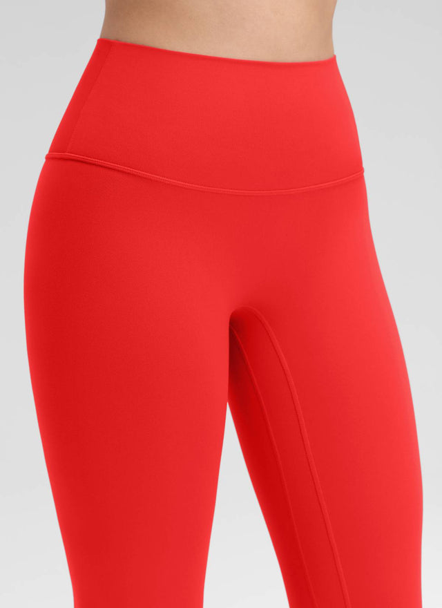 CRZ YOGA Women's Butterluxe Yoga High Rise No Front Seam Legging 25'' Deep Red @model_info:Bruna