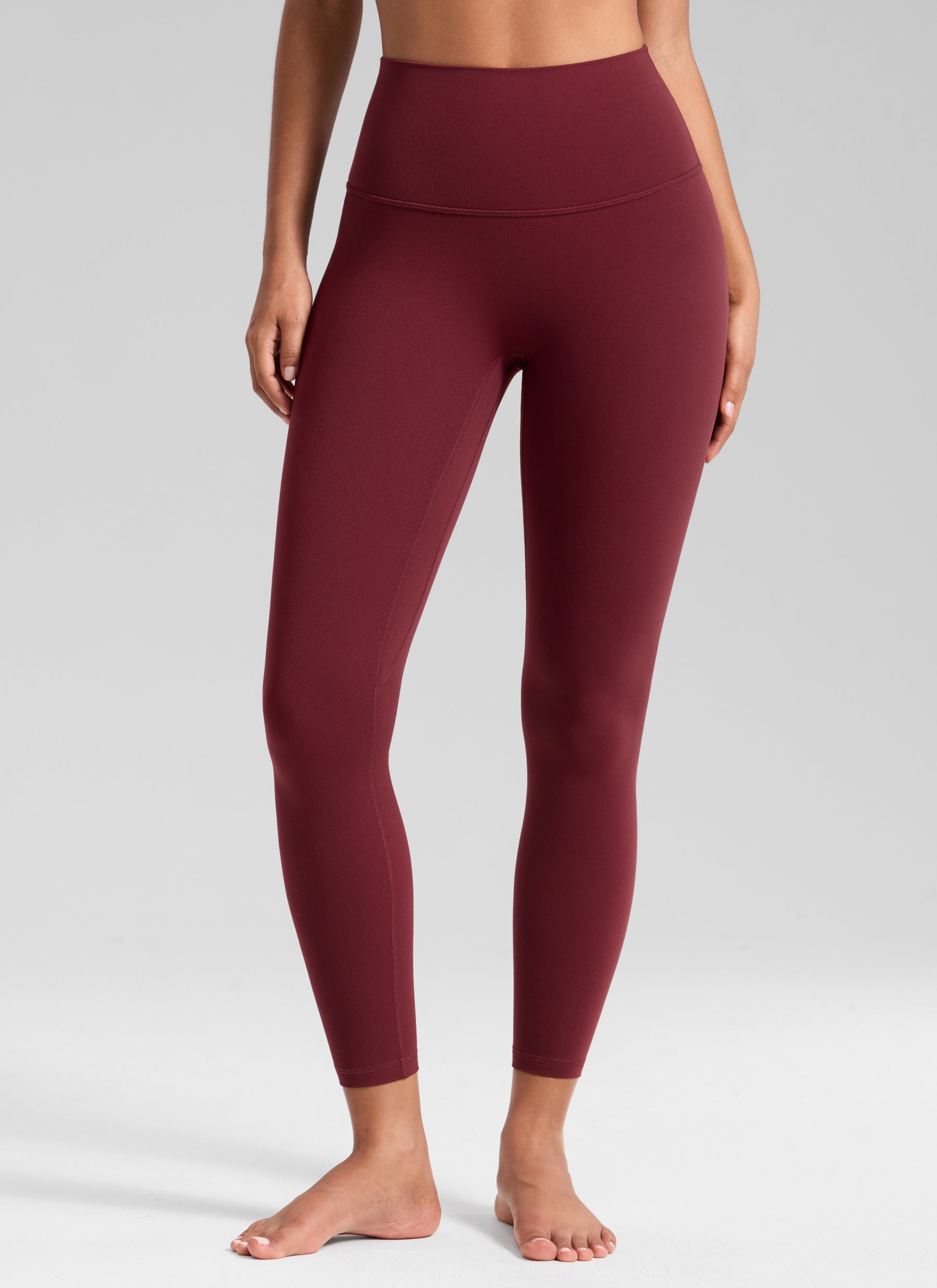 CRZ YOGA Women's Butterluxe Yoga High Rise No Front Seam Legging 25'' Burgundy Bay
