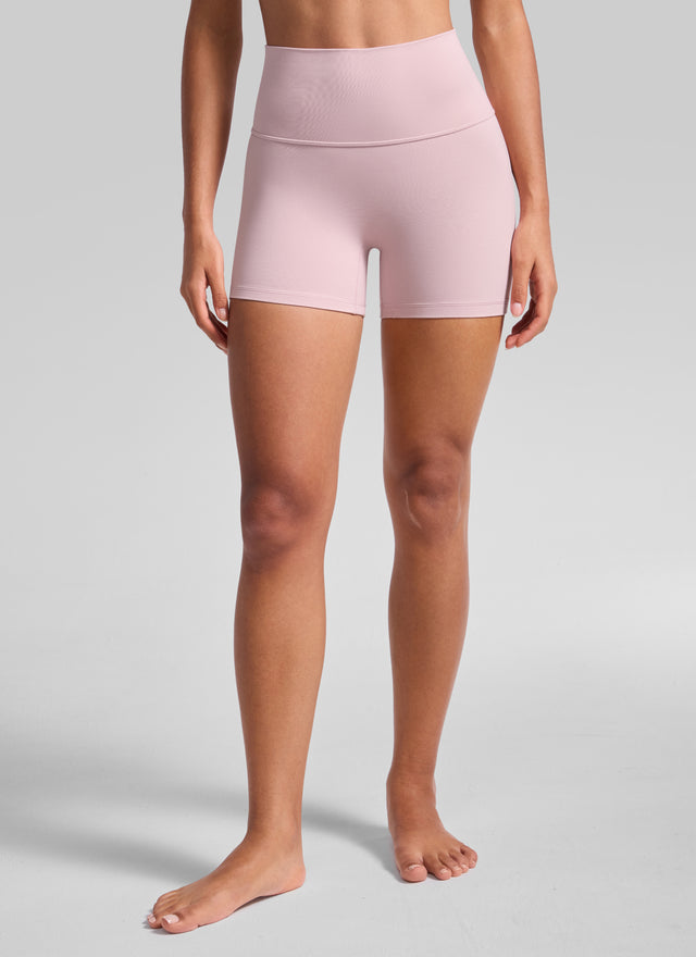CRZ YOGA Women's Butterluxe Yoga High Rise No Front Seam Shorts 4'' Pink Haze @model_info:A