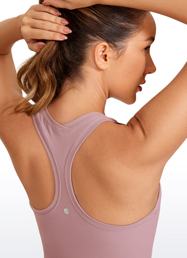 CRZ YOGA Women's Yoga Tight Fit Butterluxe Crewneck Tank Top Racerback Rose Fragrant Purple @model_info:NEW3