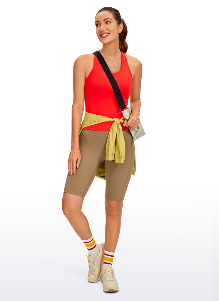 CRZ YOGA Women's Yoga Tight Fit Butterluxe Crewneck Tank Top Racerback Black