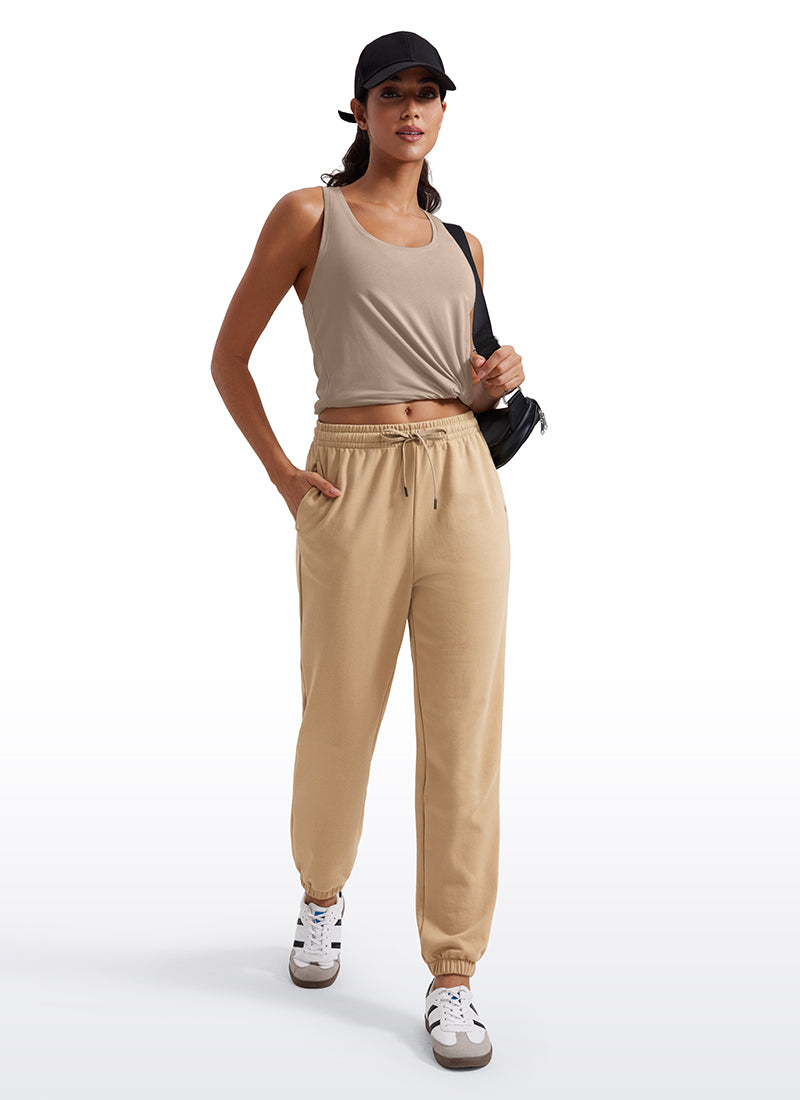 CRZ YOGA Women's Yoga Loose Fit Tops Pima Cotton Tank Racerback Mortar color