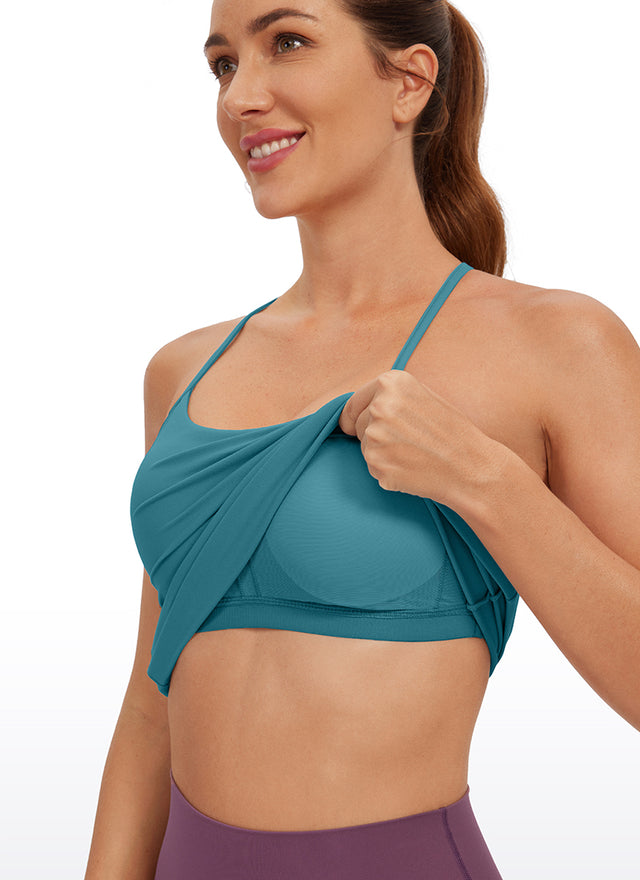 CRZ YOGA Women's Yoga Slim Fit Butterluxe Built-in Bra Tank Y Back Green Jade
