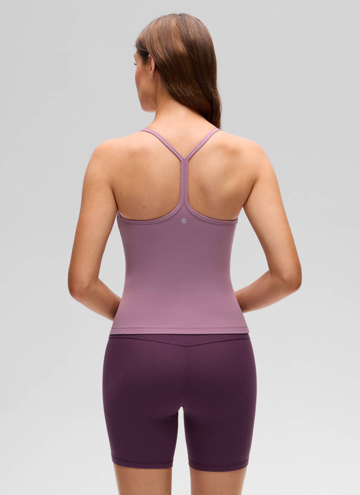 CRZ YOGA Women's Yoga Slim Fit Butterluxe Built-in Bra Tank Y Back Light Lavender @model_info:Gelya