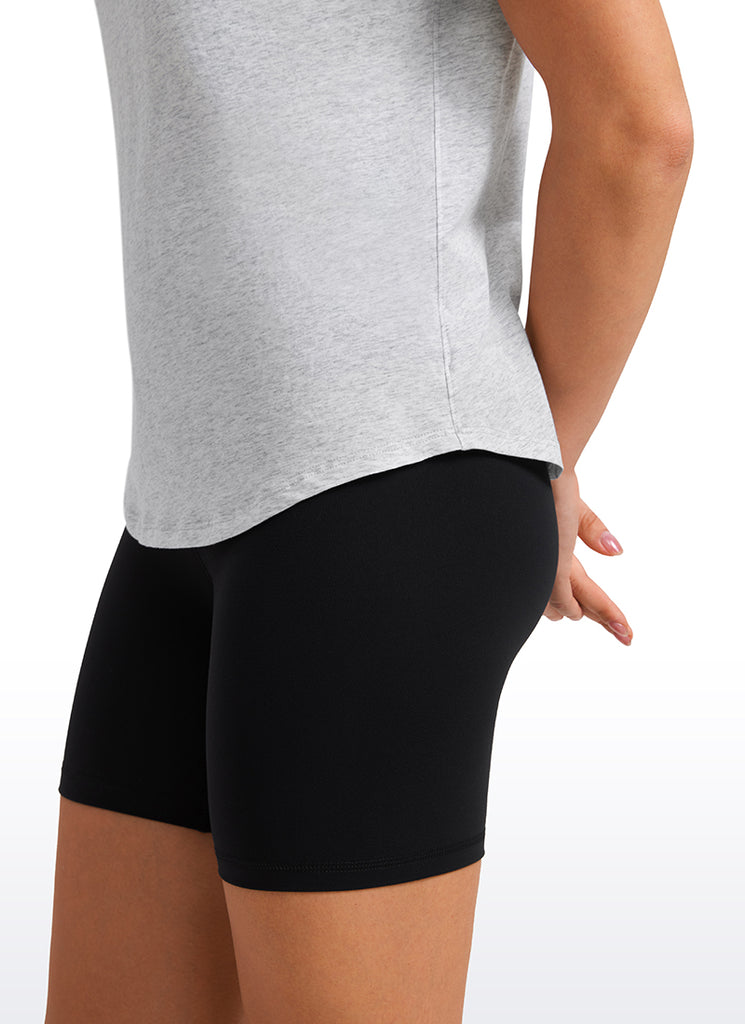 CRZ YOGA Women's Yoga Loose Fit Pima Cotton Short Sleeves Red Merlot