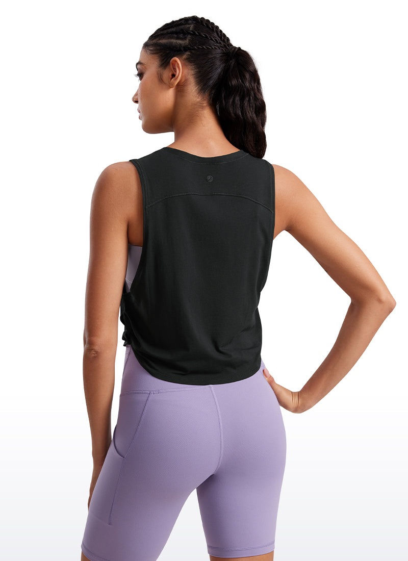 Pima Cotton Crop Tank Deep Armhole