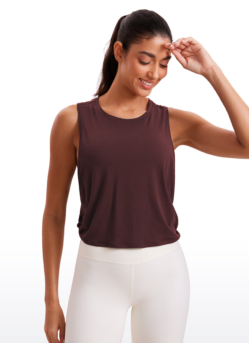 Pima Cotton Crop Tank Deep Armhole