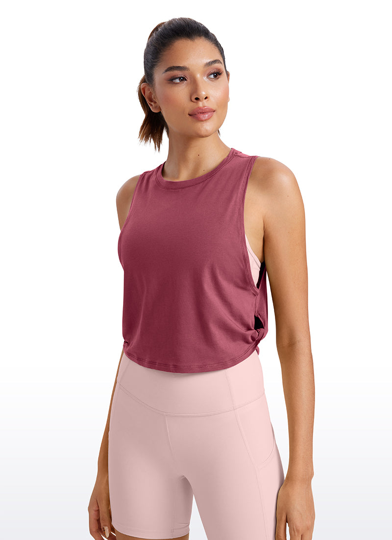 Pima Cotton Crop Tank Deep Armhole