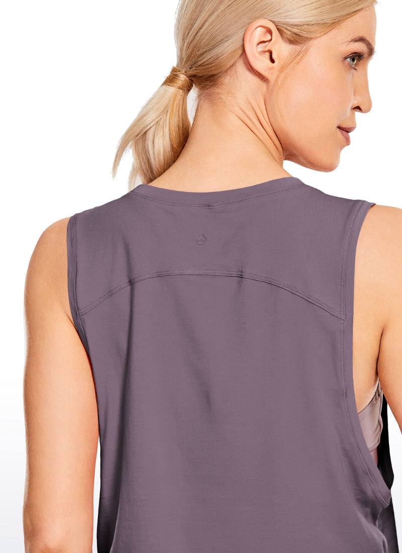 Pima Cotton Crop Tank Deep Armhole