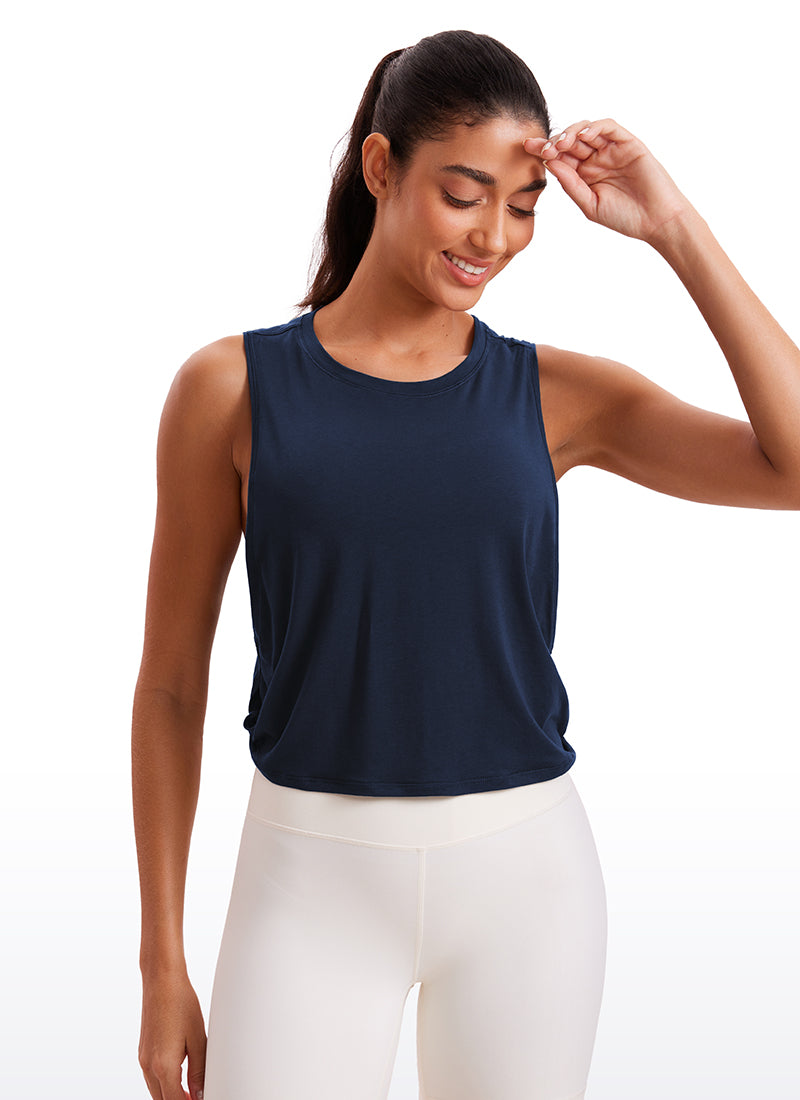 Pima Cotton Crop Tank Deep Armhole