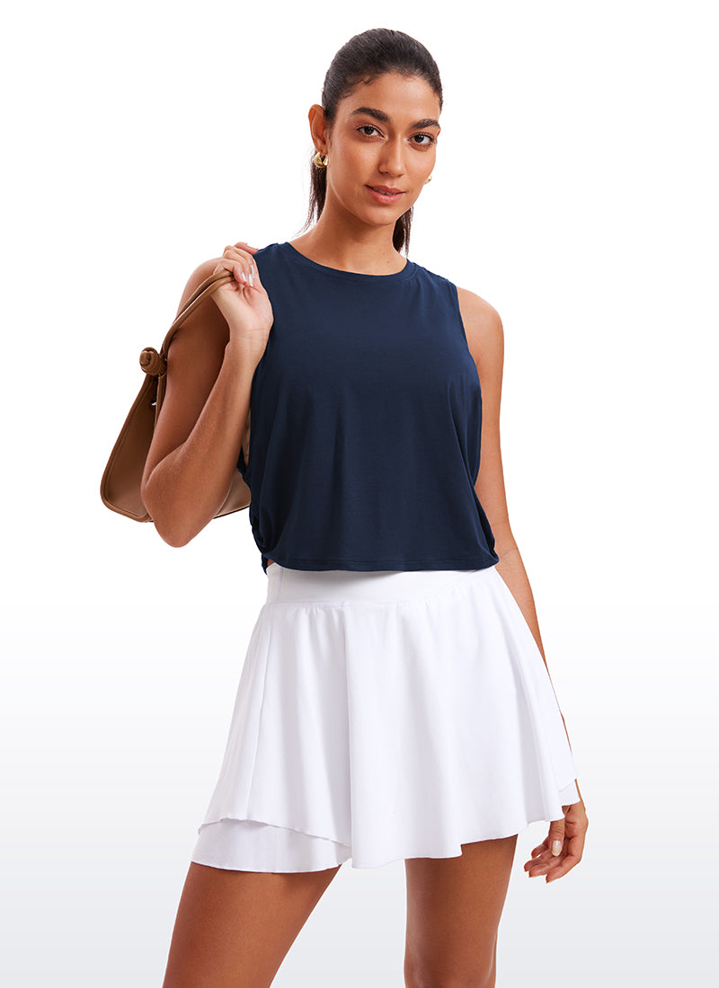 Pima Cotton Crop Tank Deep Armhole