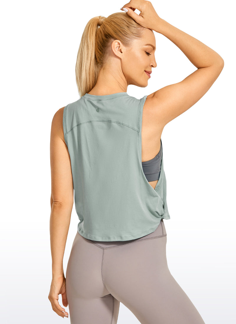 Pima Cotton Crop Tank Deep Armhole