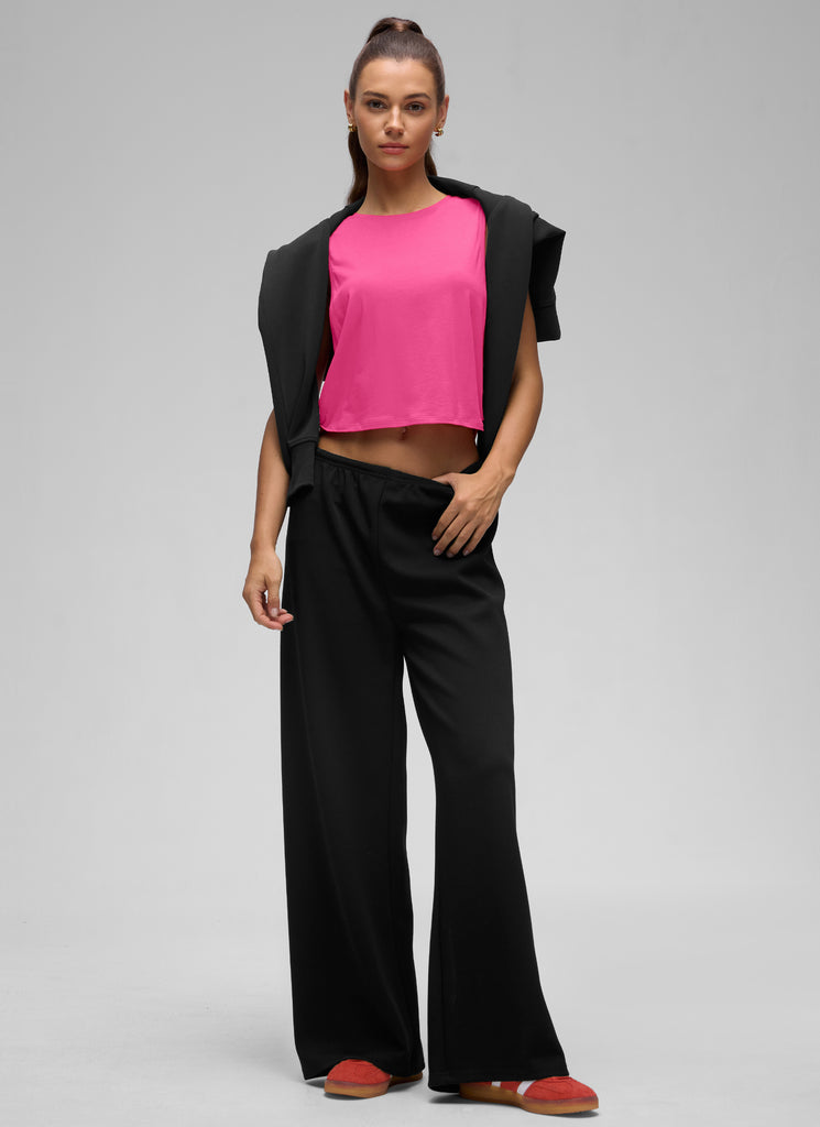 CRZ YOGA Women's Yoga Loose Fit Top Pima Cotton Crop Tank Deep Armhole Grey Olive