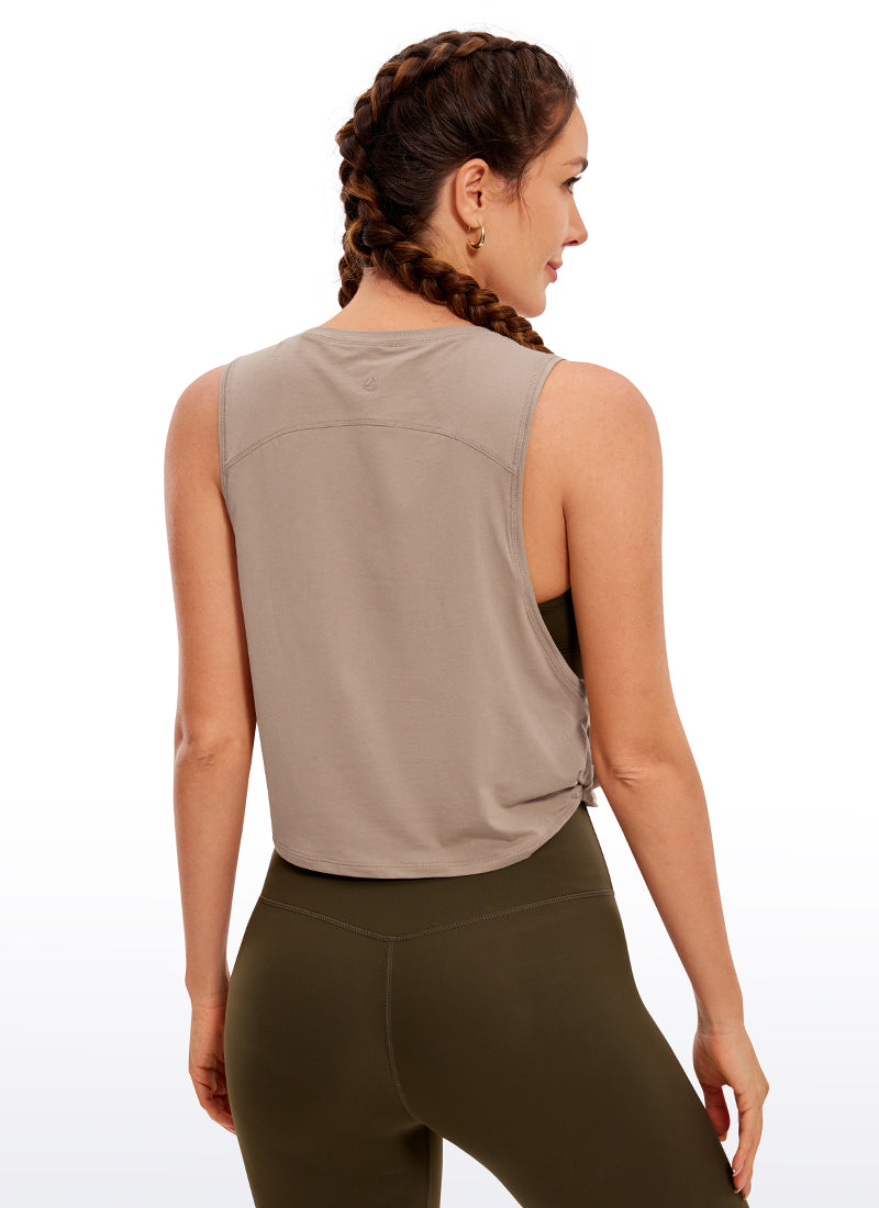 Pima Cotton Crop Tank Deep Armhole