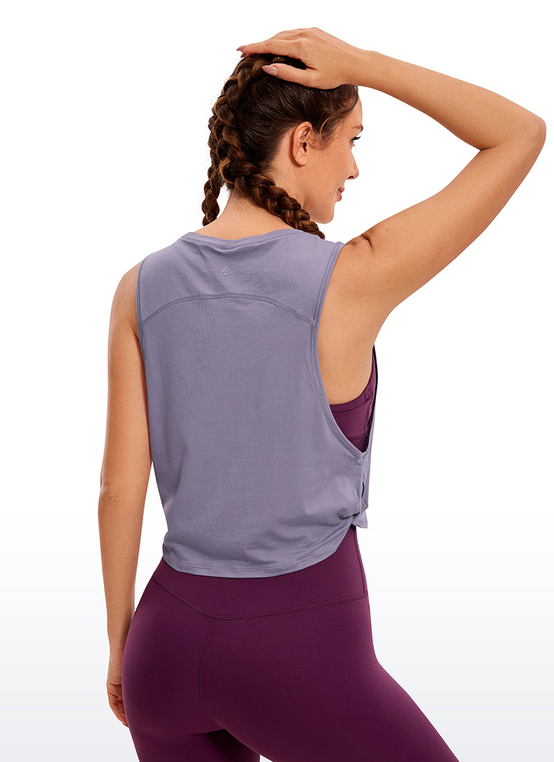 Pima Cotton Crop Tank Deep Armhole