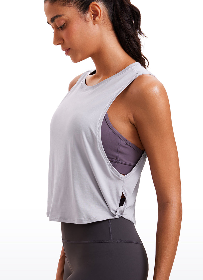 Pima Cotton Crop Tank Deep Armhole