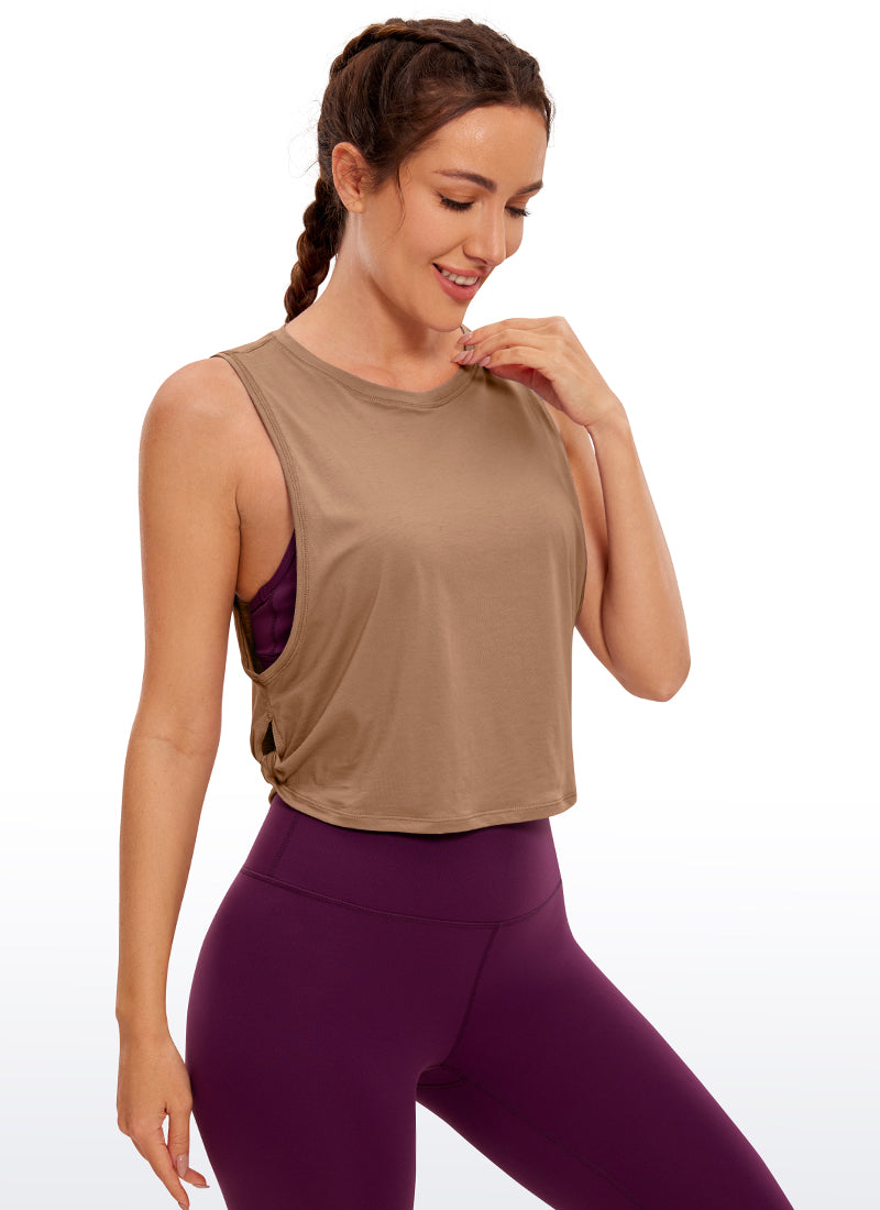 Pima Cotton Crop Tank Deep Armhole