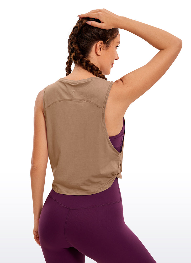 Pima Cotton Crop Tank Deep Armhole