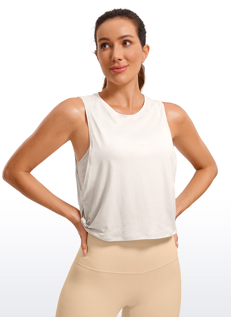 Pima Cotton Crop Tank Deep Armhole