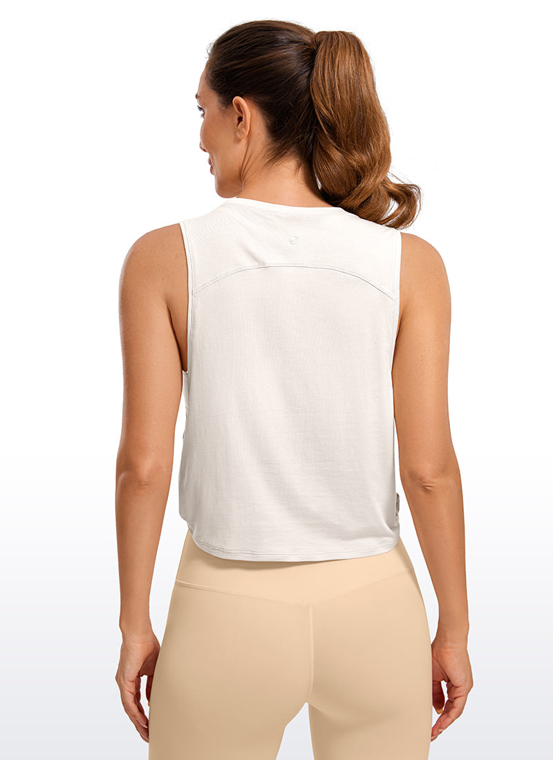 Pima Cotton Crop Tank Deep Armhole