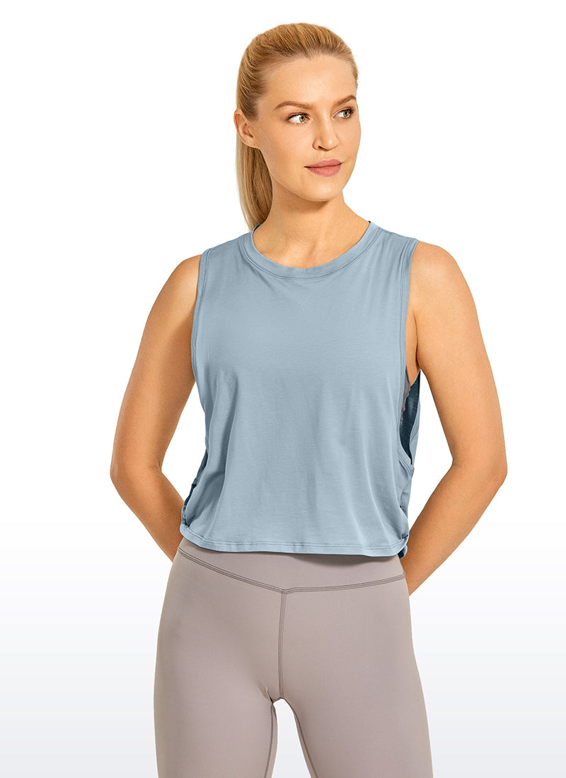 Pima Cotton Crop Tank Deep Armhole