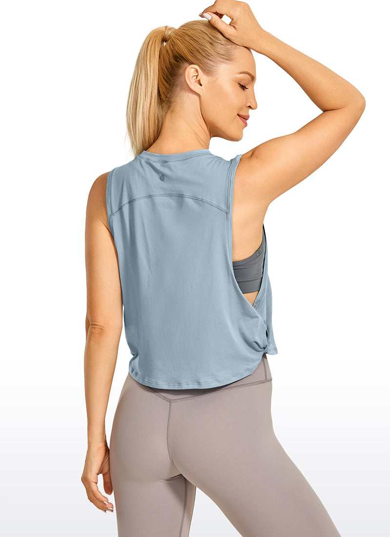 Pima Cotton Crop Tank Deep Armhole