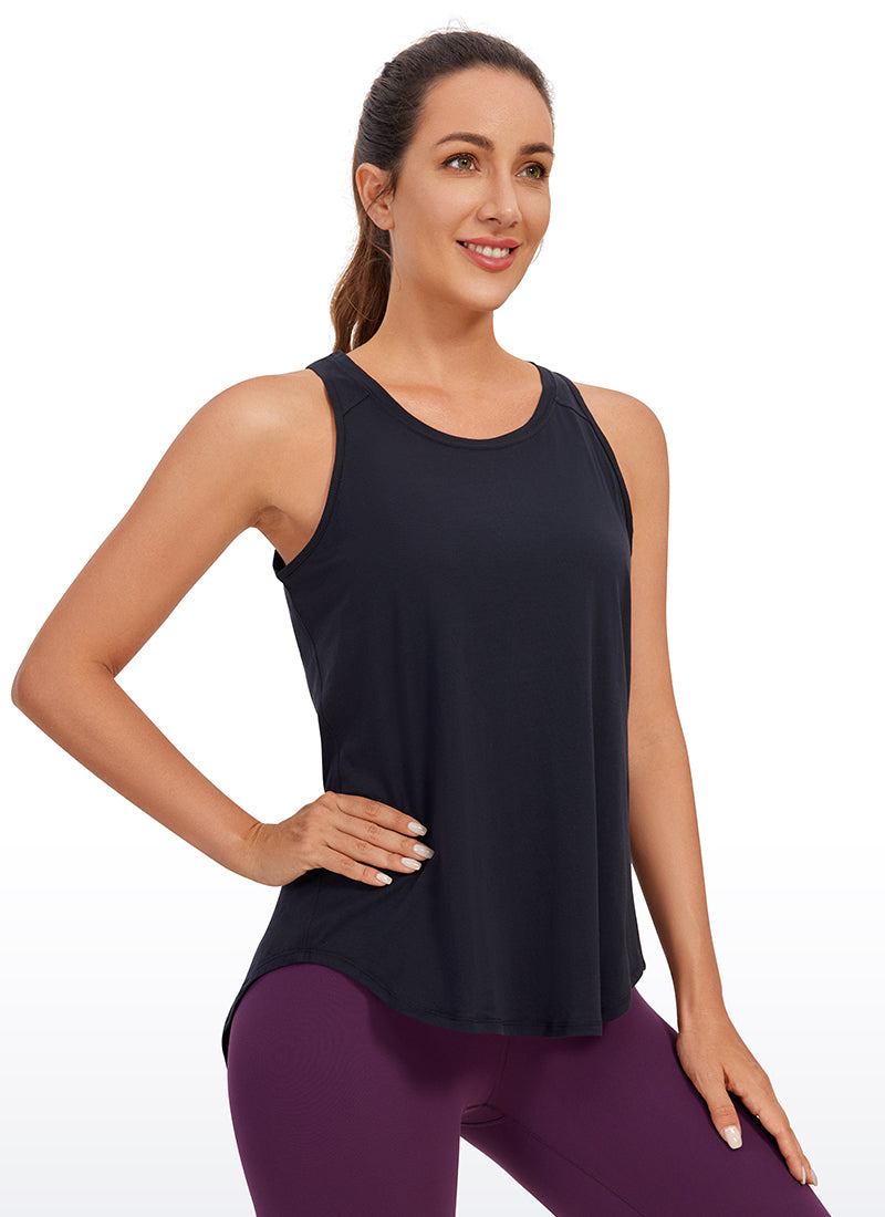 Pima Cotton Tank Split Open Back