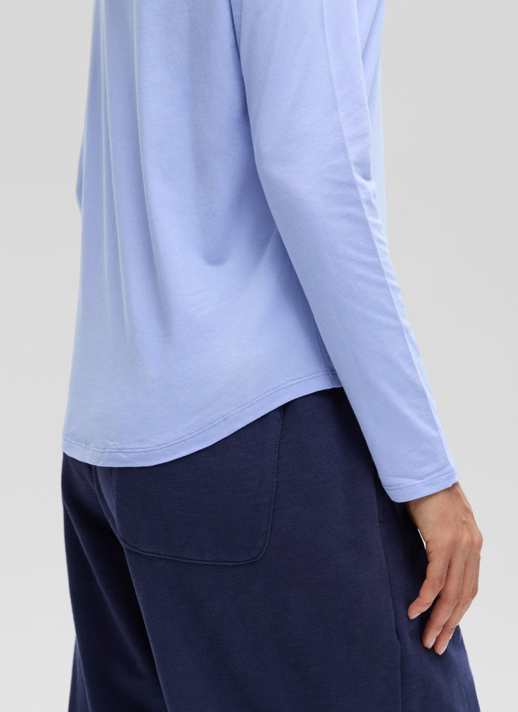 CRZ YOGA Women's Yoga Classic Fit Tops Pima Cotton Workout Long Sleeve Green Jade