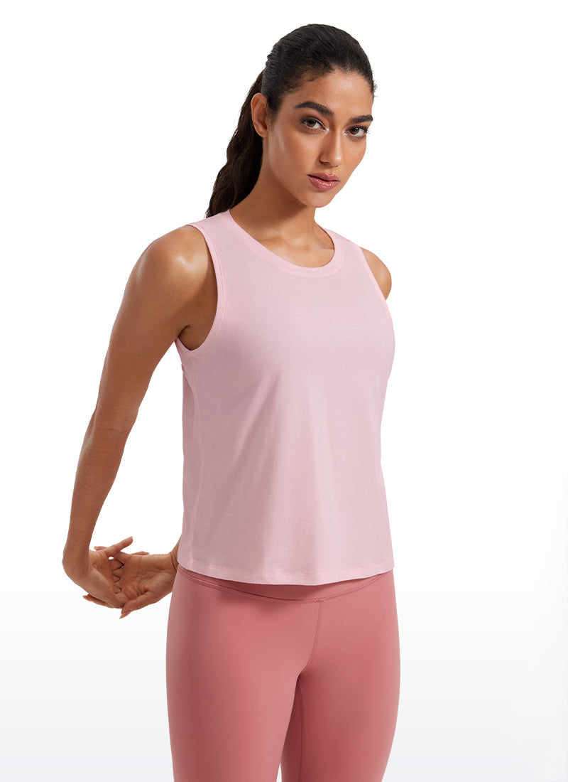 Pima Cotton Crop Tank Round Neck