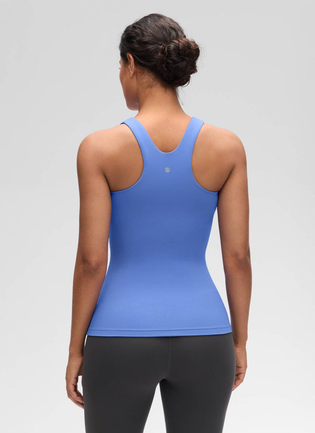 CRZ YOGA Women's Yoga Slim Fit Top Butterluxe Tank Racerback High Neck Wild Indigo