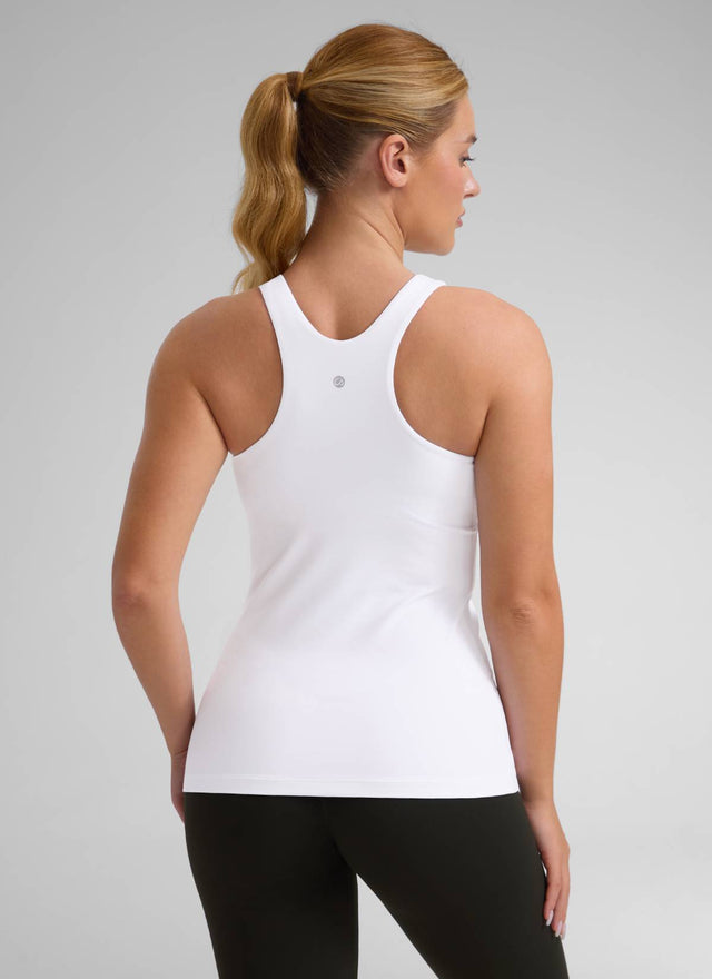 CRZ YOGA Women's Yoga Slim Fit Top Butterluxe Tank Racerback High Neck White @model_info:L