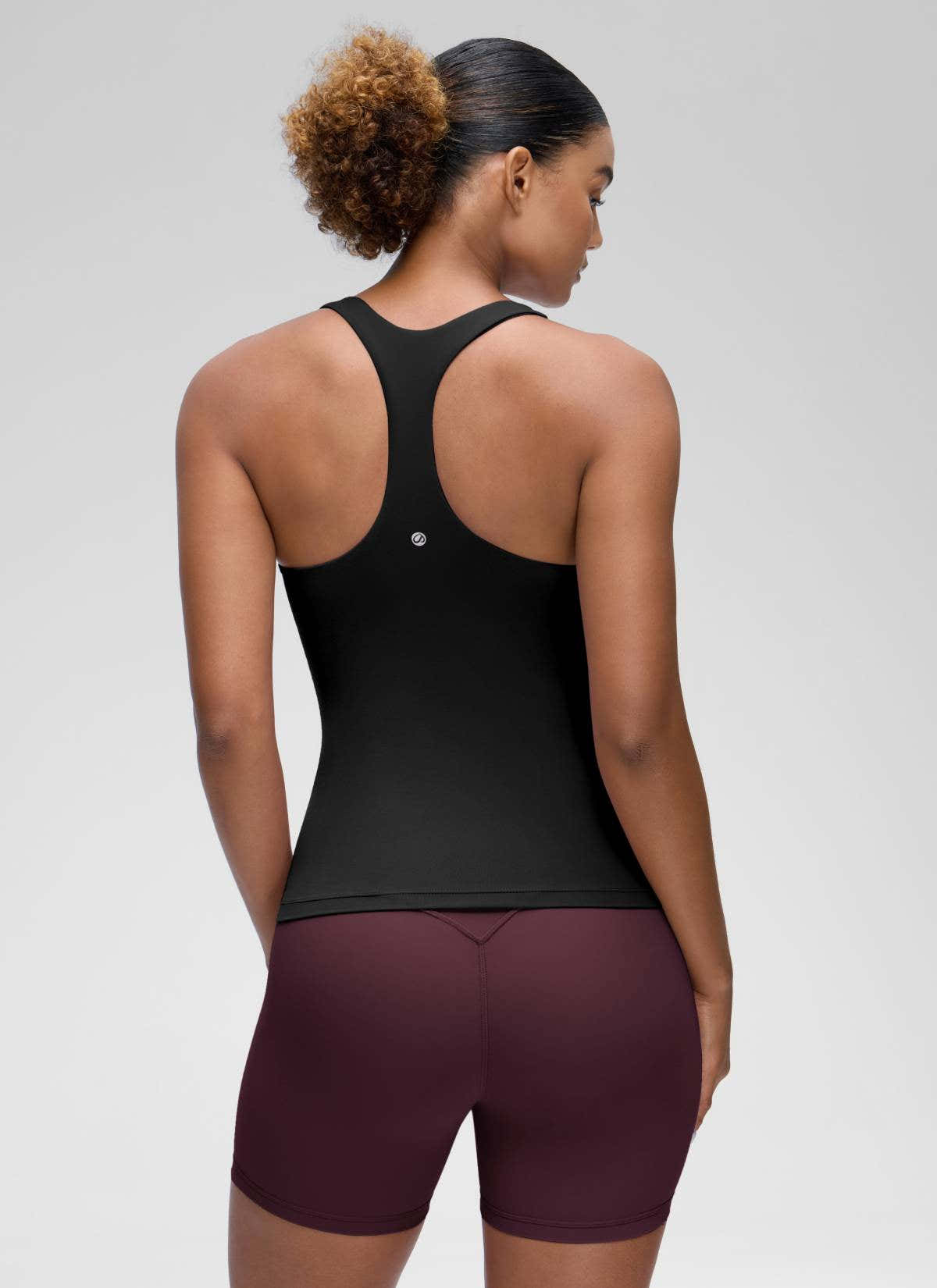 CRZ YOGA Women's Yoga Tight Fit Tops Butterluxe Built-in Bra Tank Black @model_info:Babrara
