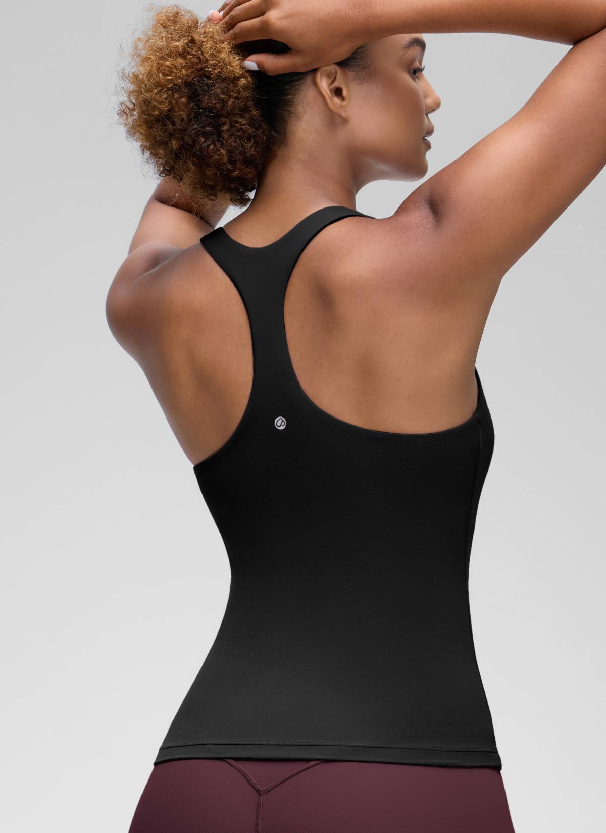 CRZ YOGA Women's Yoga Tight Fit Tops Butterluxe Built-in Bra Tank Black