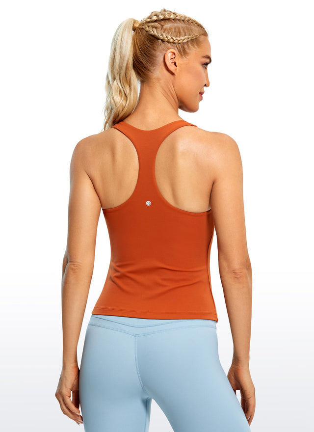 CRZ YOGA Women's Yoga Tight Fit Tops Butterluxe Built-in Bra Tank Willow