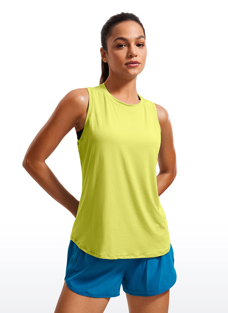 CRZ YOGA Women's Running Relaxed Fit Ultralight Tank Top Racerback True Navy